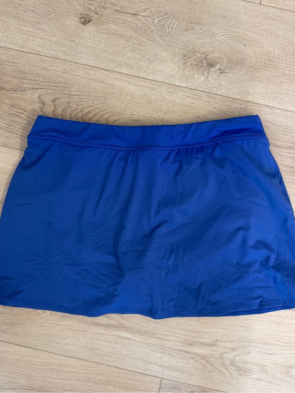 Lands' End Blue Swim Skirt Size 14 Modest Full Coverage Skort Bikini Bottom